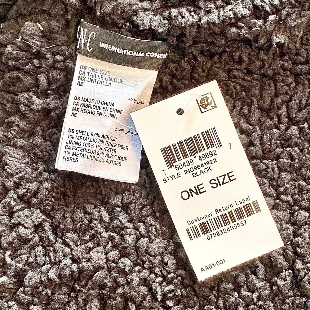 🆕 INC International Concepts Black Infinity Scarf - Picture 5 of 5